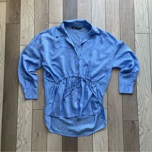 Zara Blue Striped Collared Shirt
